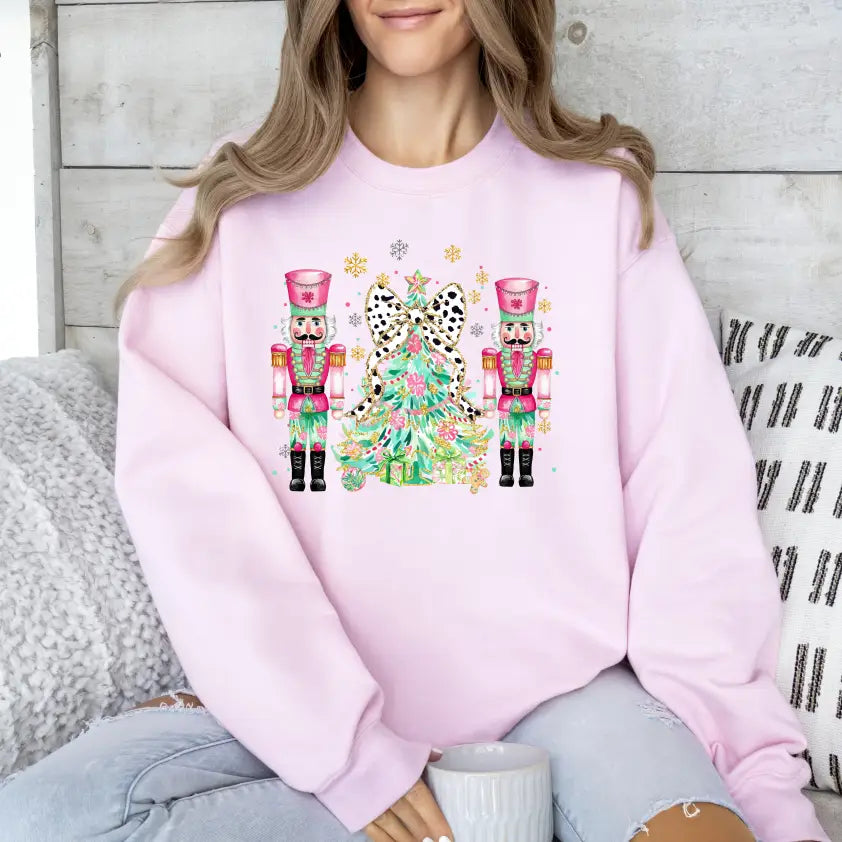 Pink Christmas Tree/Nutcracker Sweatshirt
