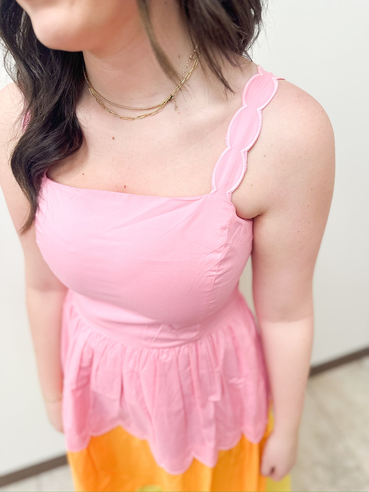 Colorblock Scallop Dress
