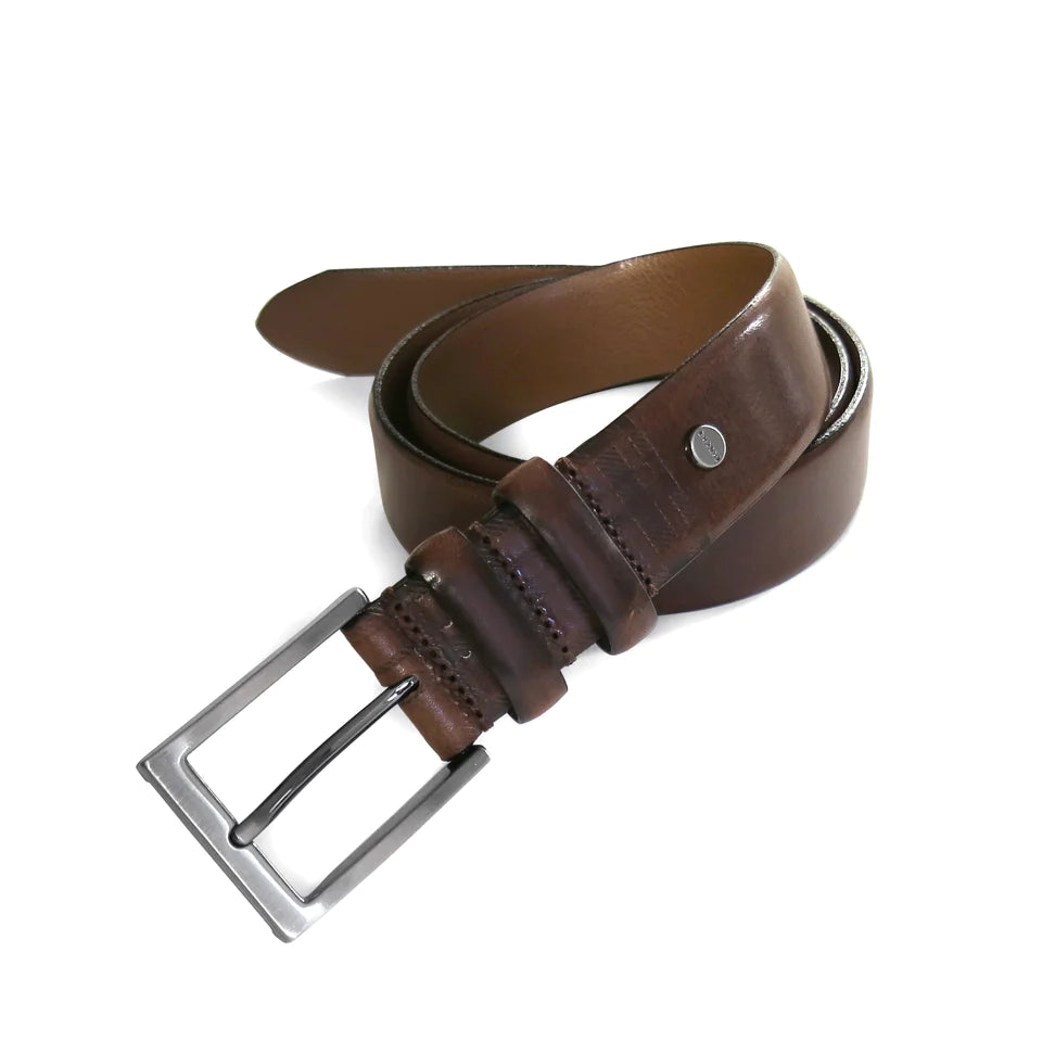 Douglas Brown Leather Dress Belt