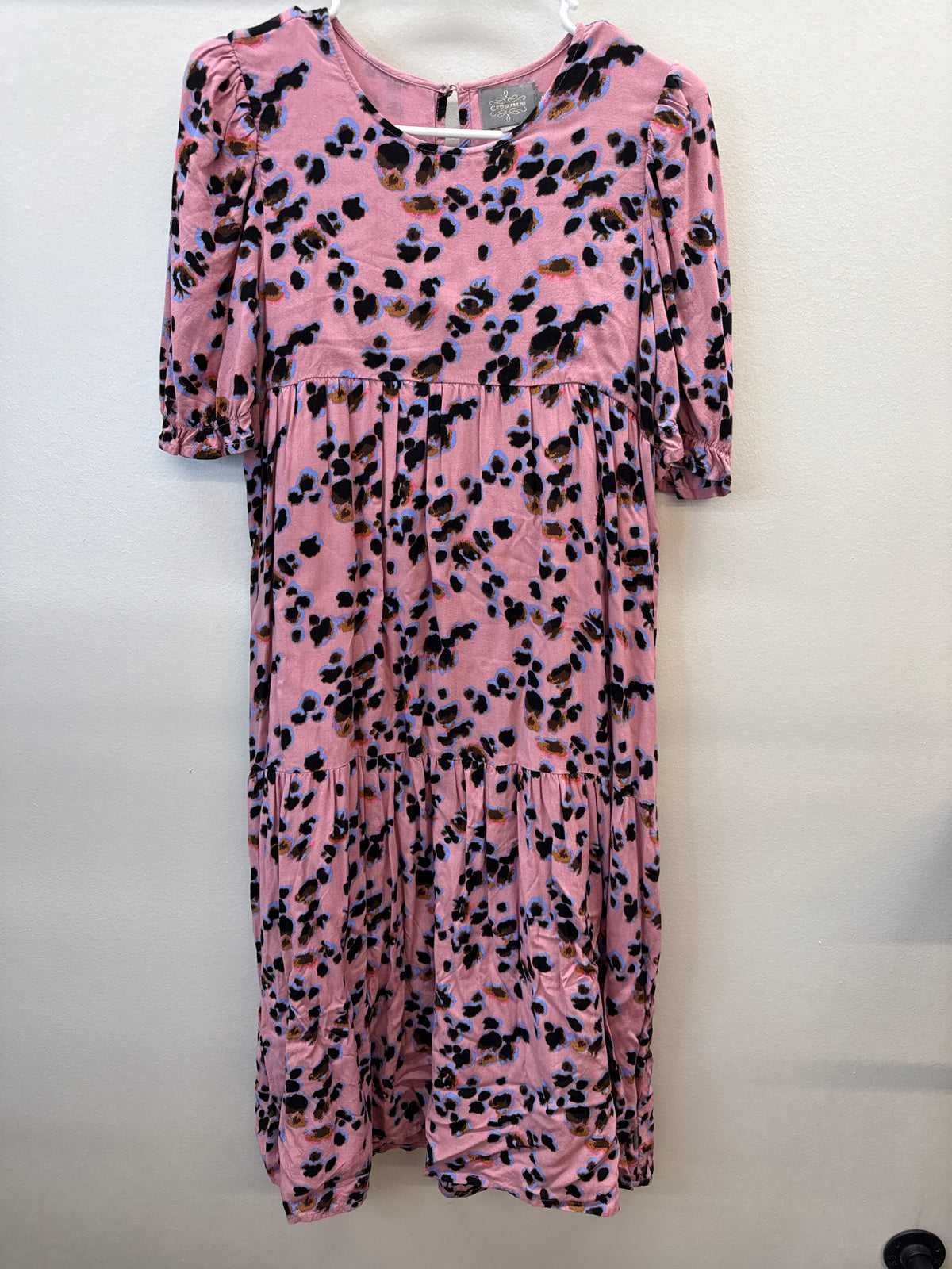 PK 0001 Pink Leopard Maxi Dress- Girls 14