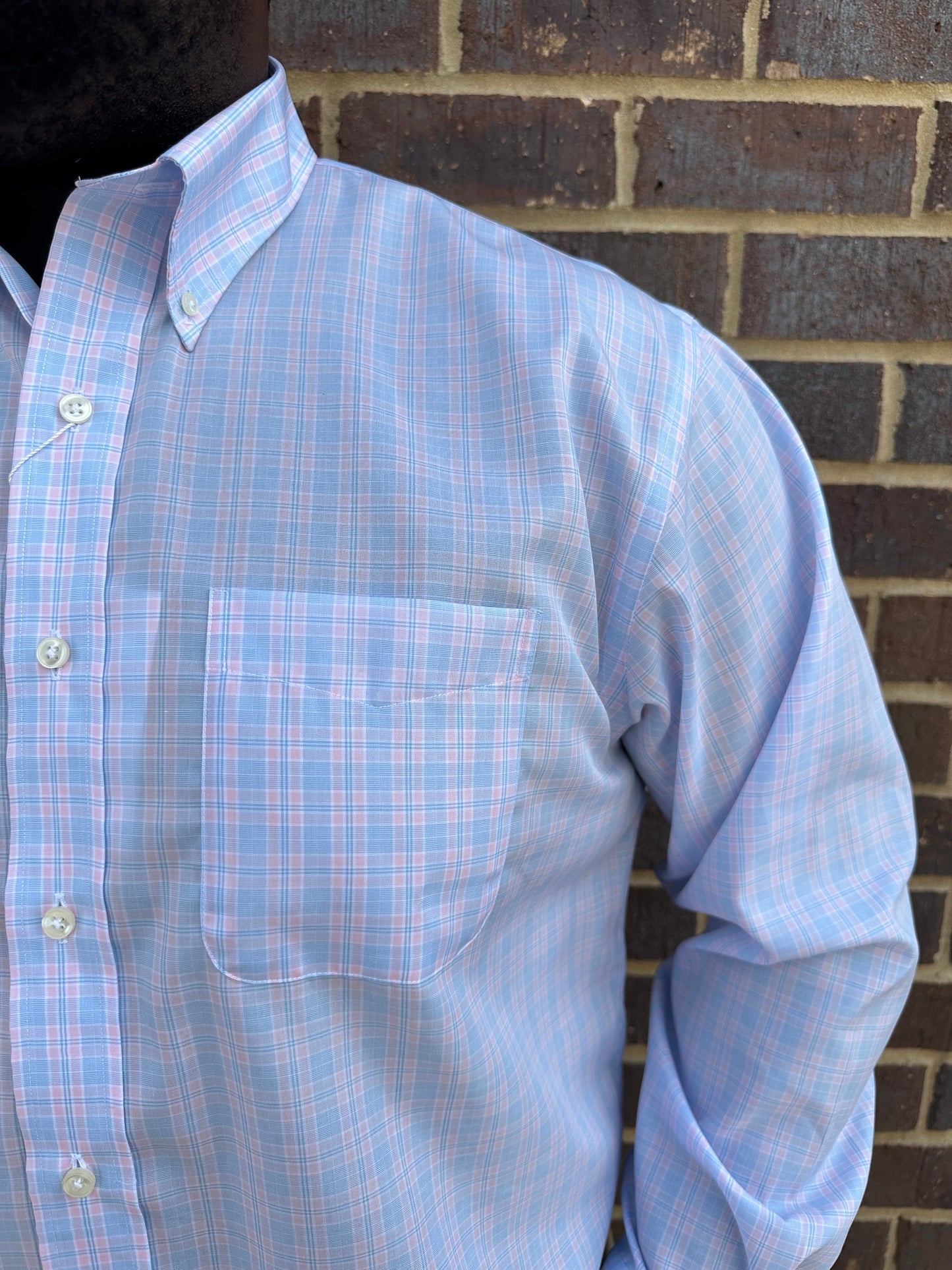 Pink/Blue MultiCheck LS Button Down