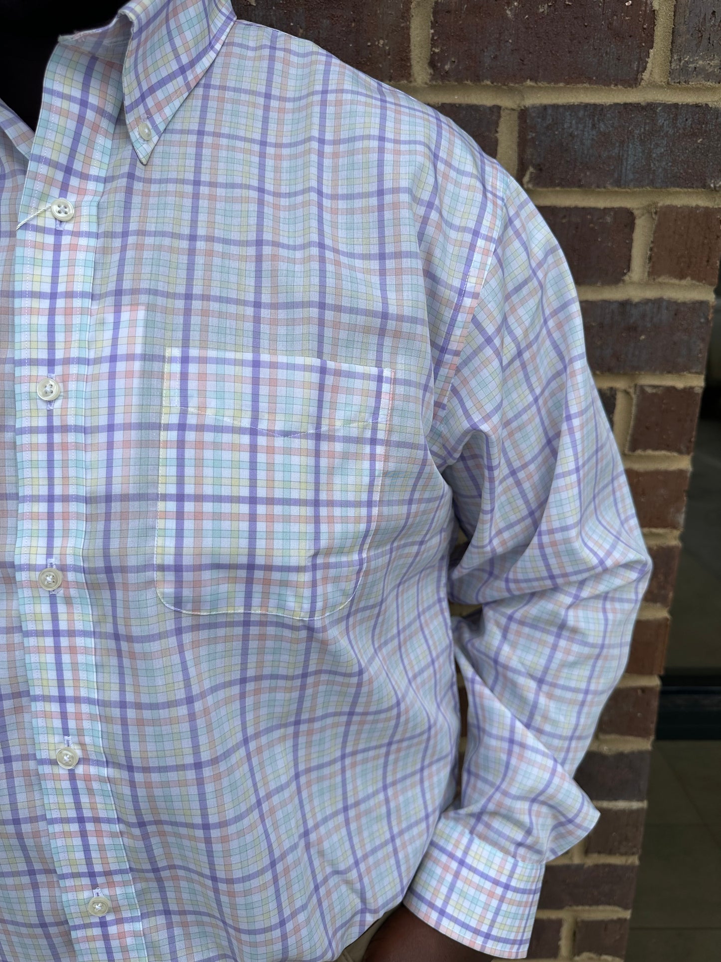 Colorful MultiCheck LS Button Down