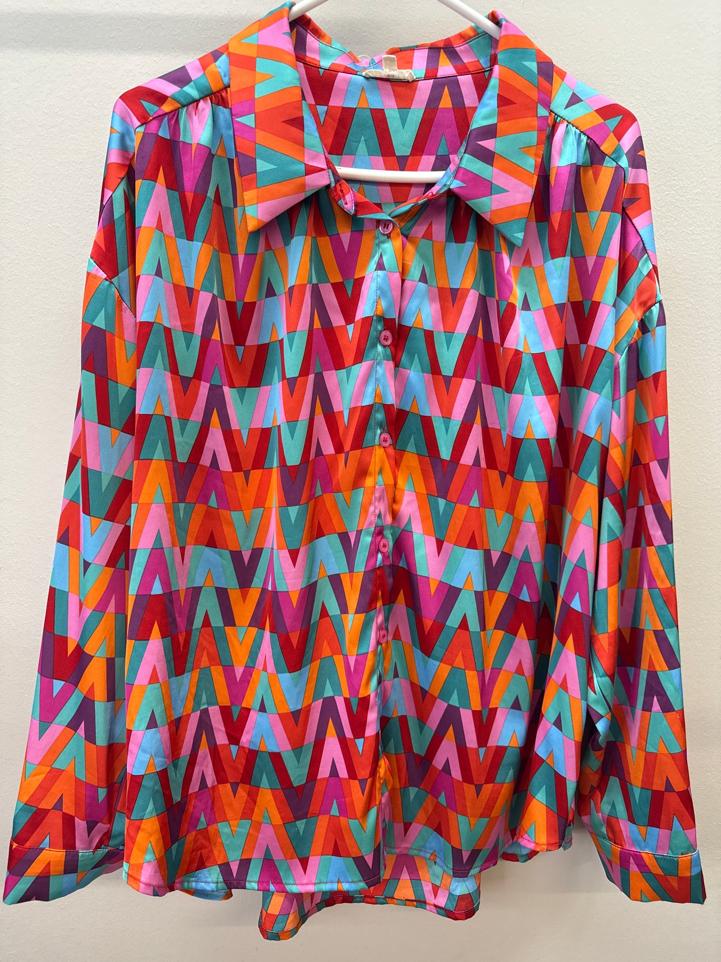 BL 0014 Jodifl Colorful Satin Top - 1XL