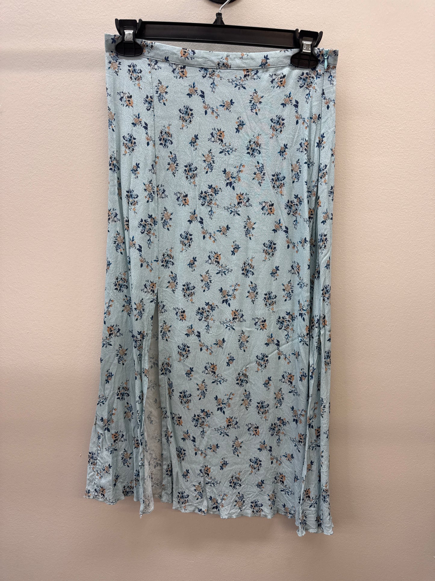 BL*0005 Blue Floral Midi Skirt - small