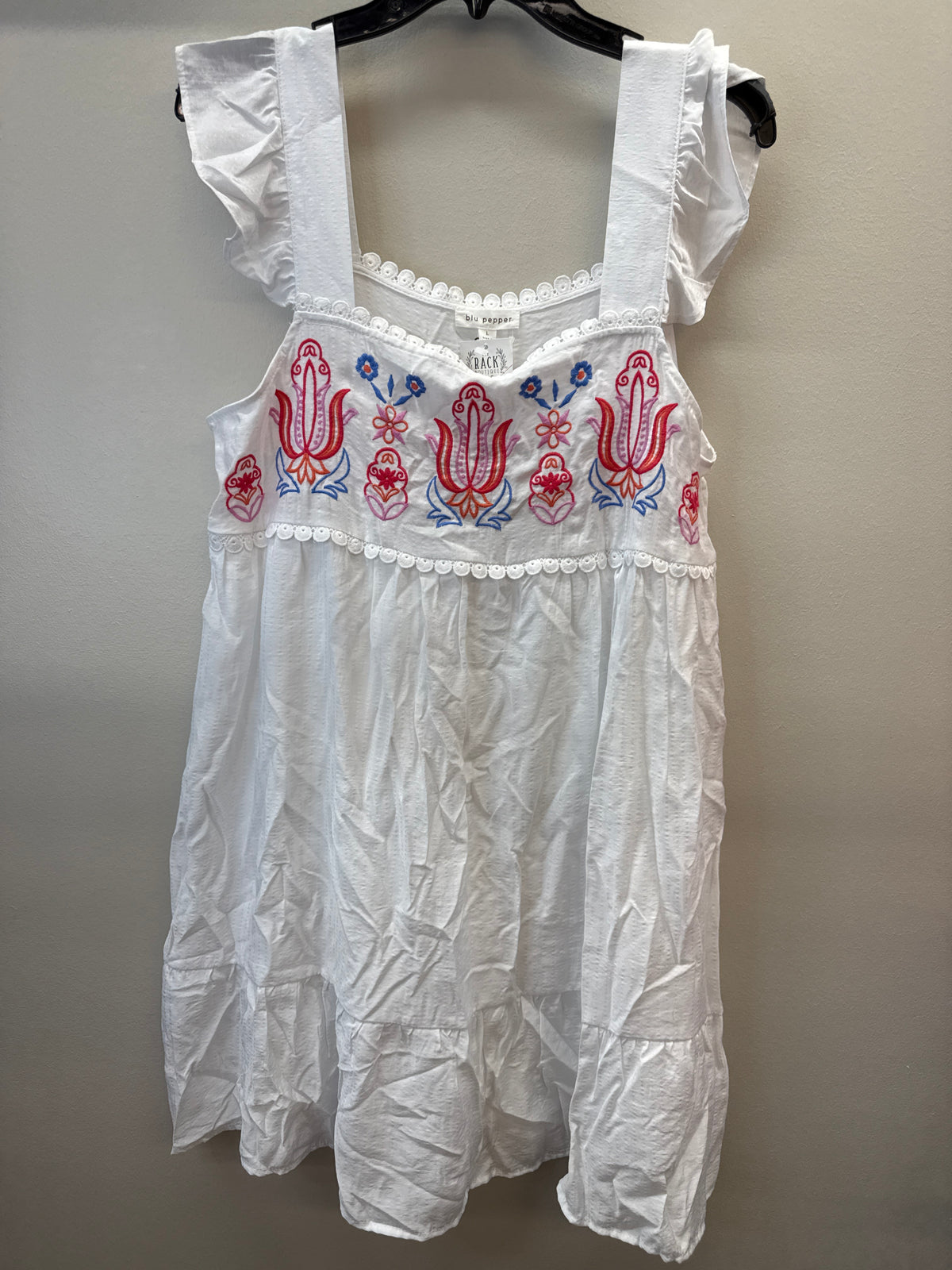 PK 0002 blu pepper White Dress - Large