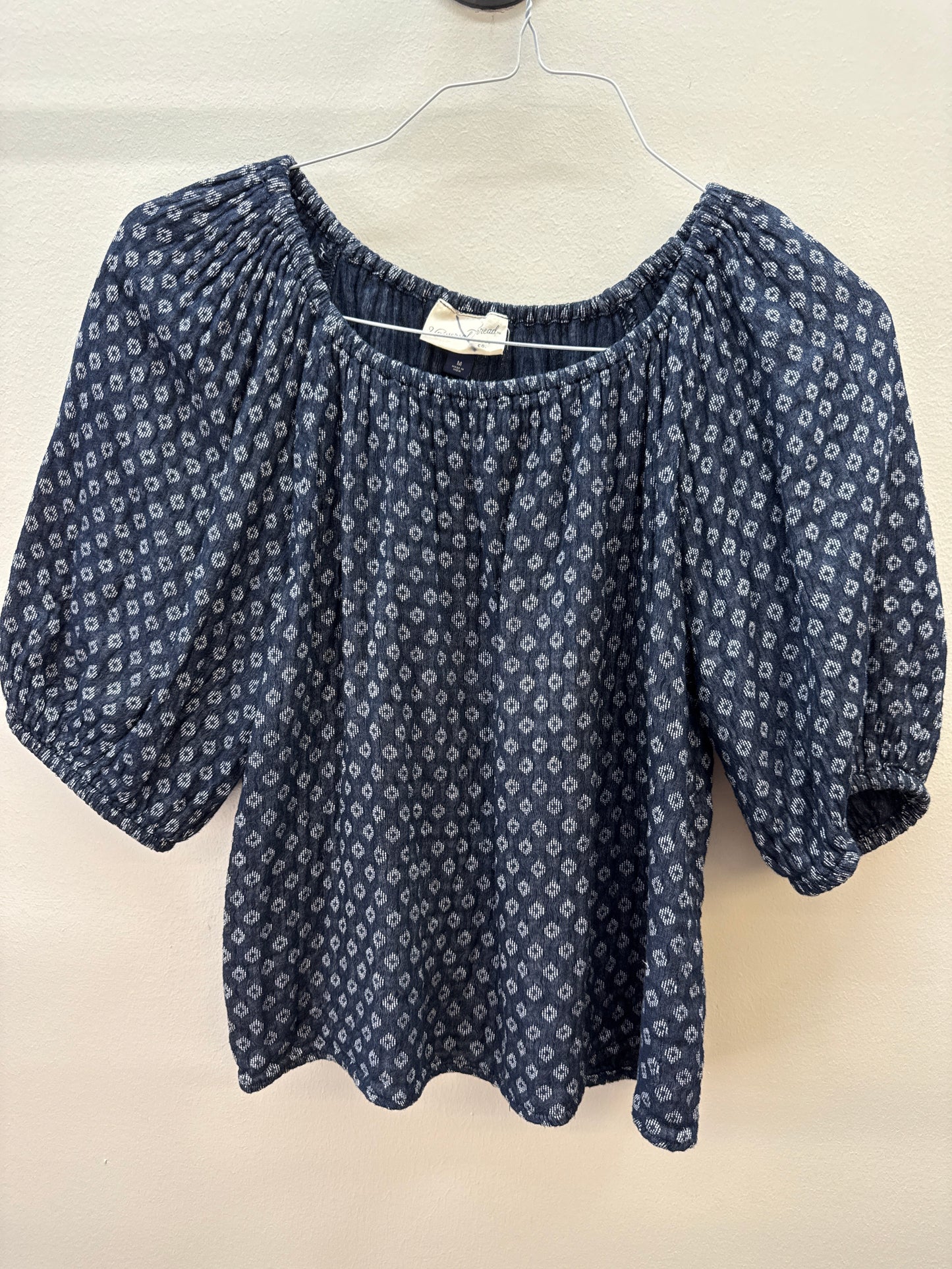 BL 0013 Navy Patterned Top - Medium