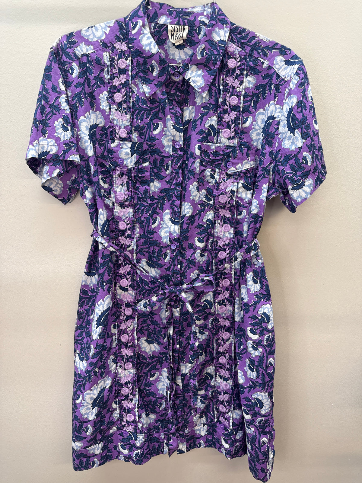 PUR 0002 Sister Mary Puple Floral Dress - Large