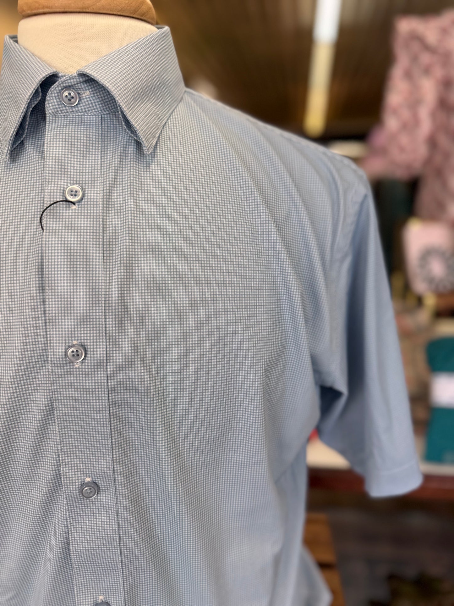 Aqua MicroCheck SS Performance Button Down