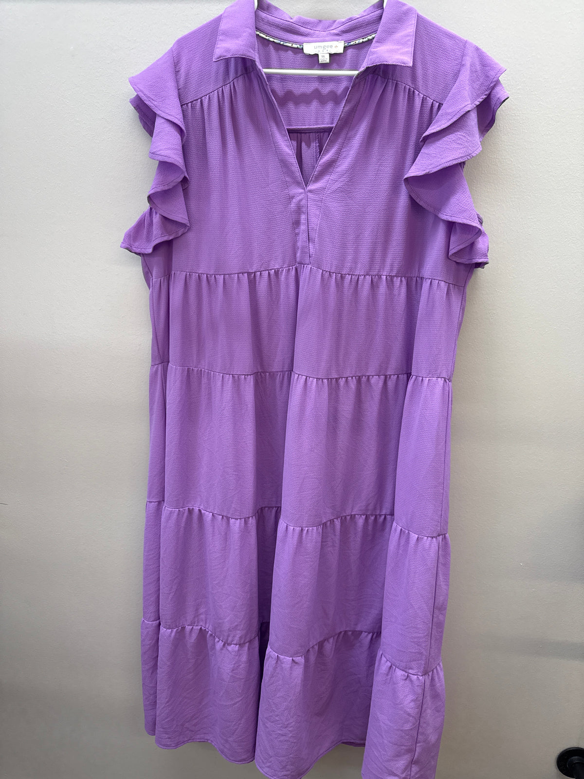 BL 0012 Umgee Purple Tiered Dress - 1XL