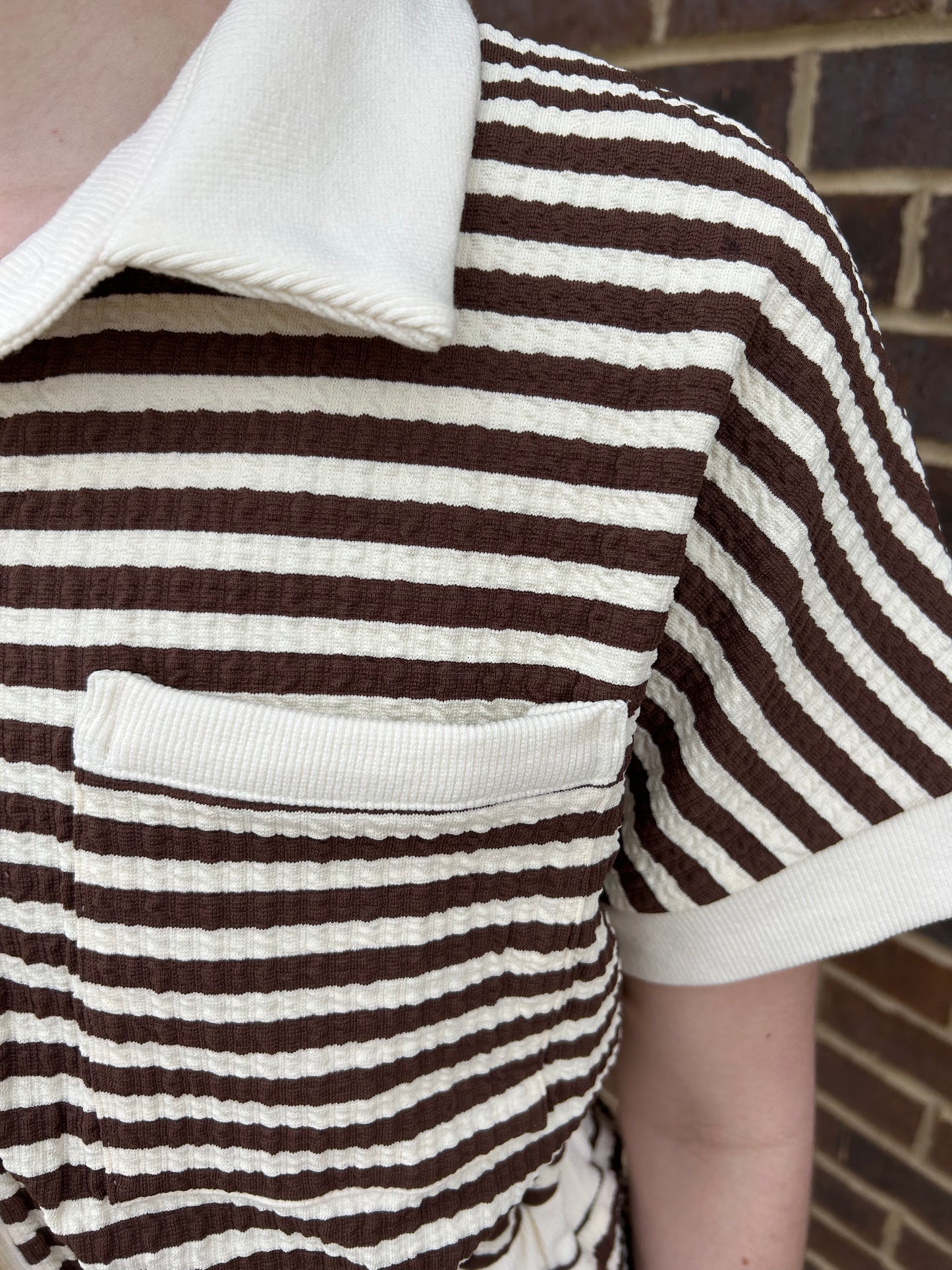 Brown Striped Romper