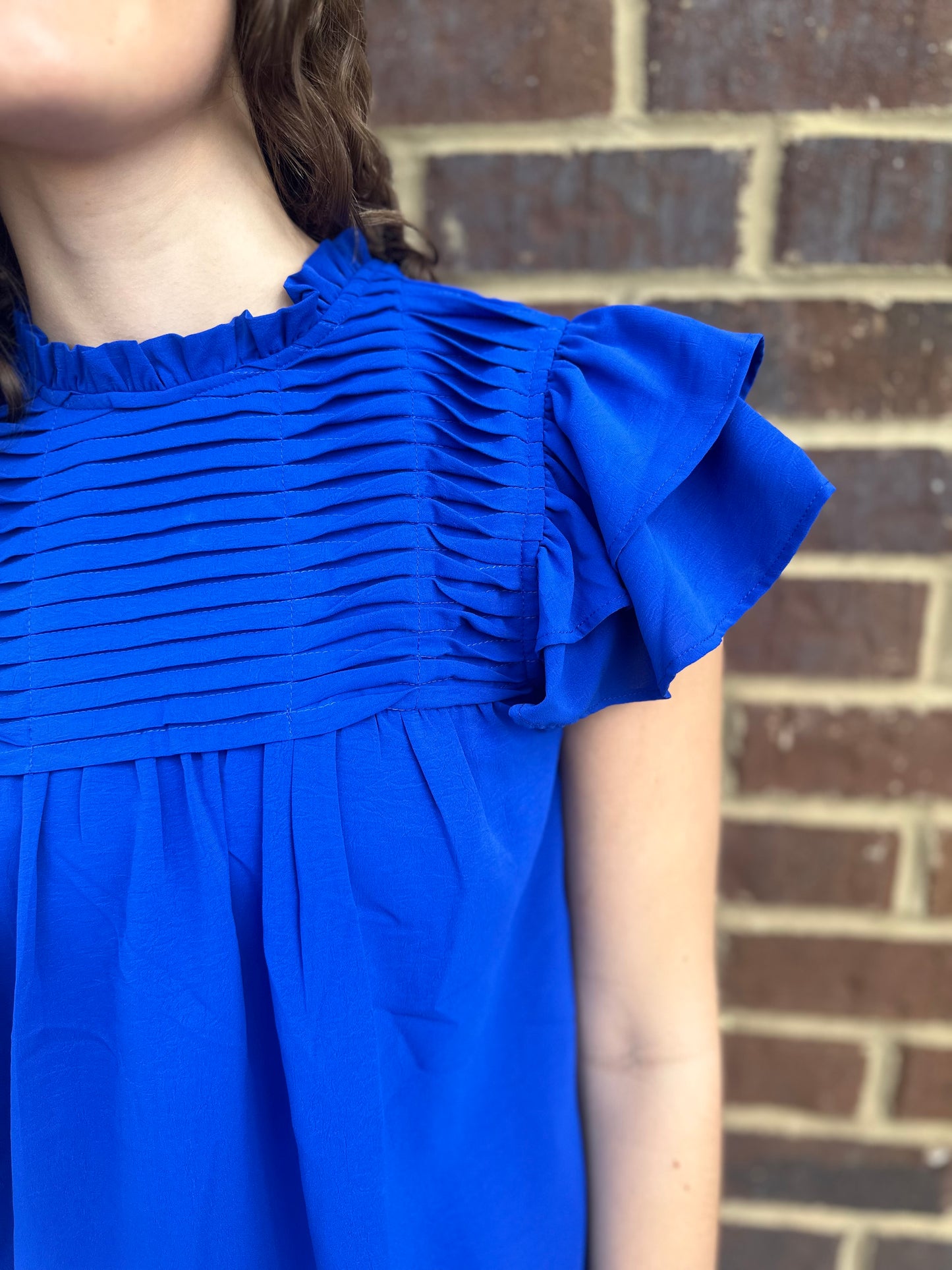 Ruffle Sleeve Pleated York Top