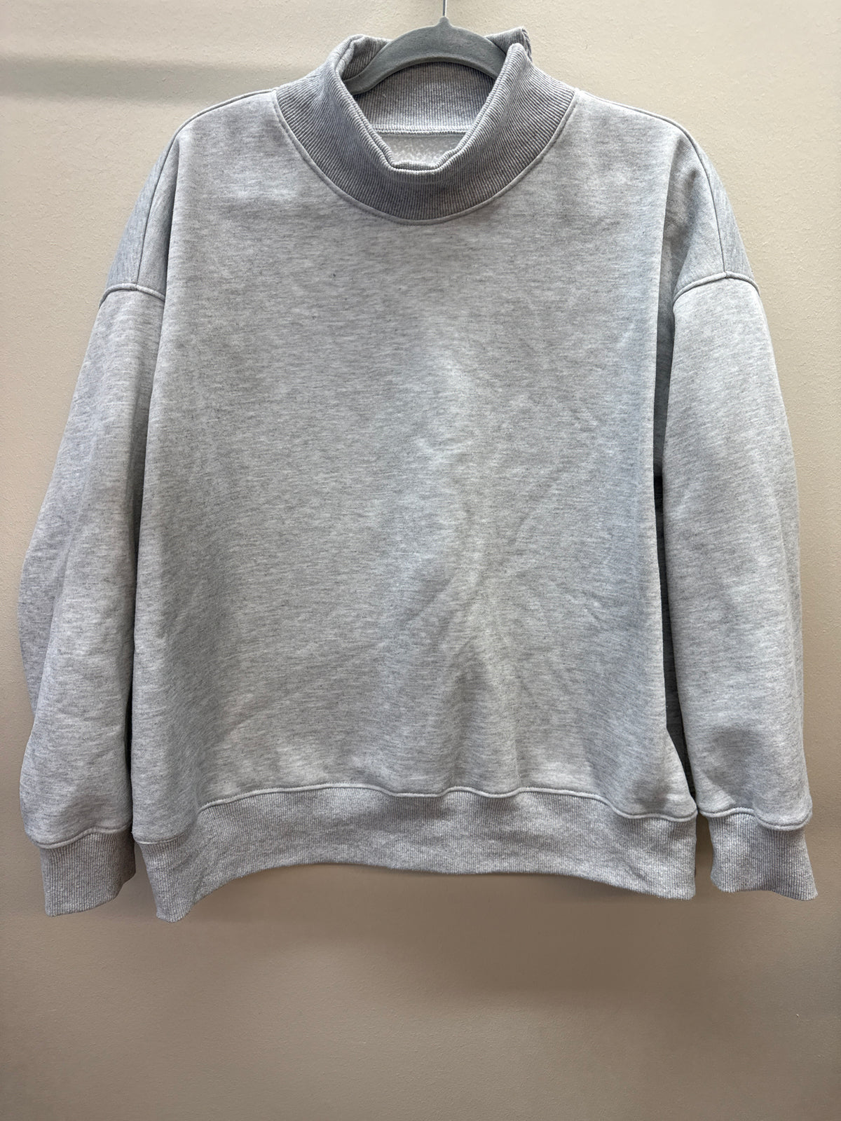 YW 0004 Grey Mock Neck Sweatshirt- Large