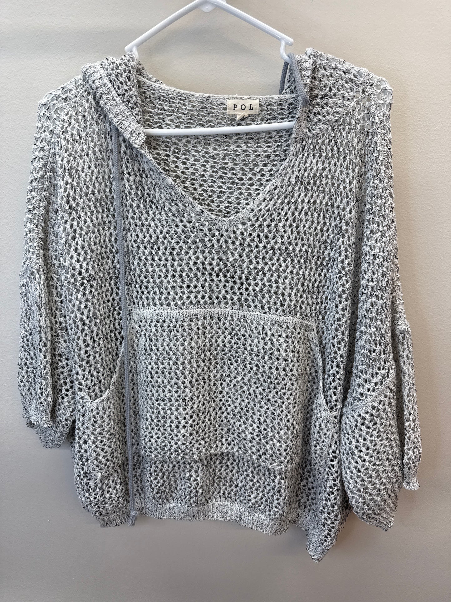 PK 0006 POL Grey Cable Hoodie - Small
