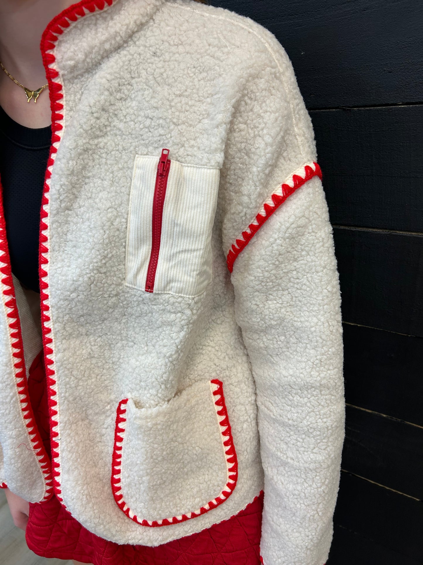 Blanket Stitches Sherpa Jacket