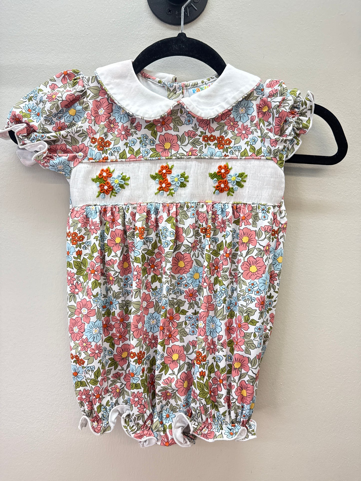 GR*0016 Pax&Lucy Smocked Floral Bubble - 3T