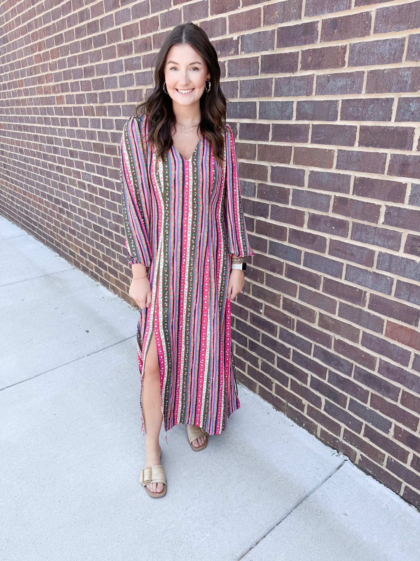 CROSBY Ophelia Dress - Botanic Stripe