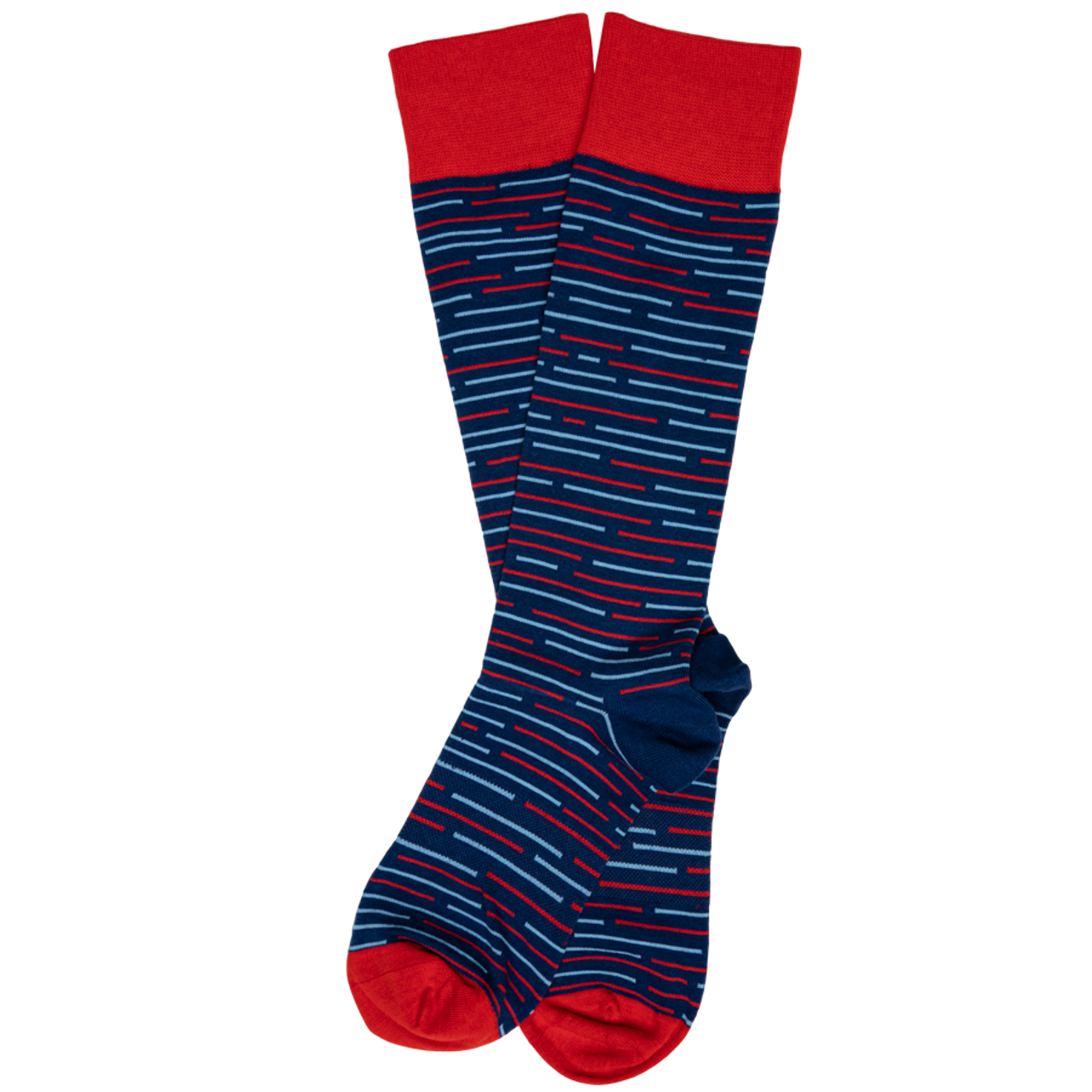Navy Broken Stripes Dress Sock