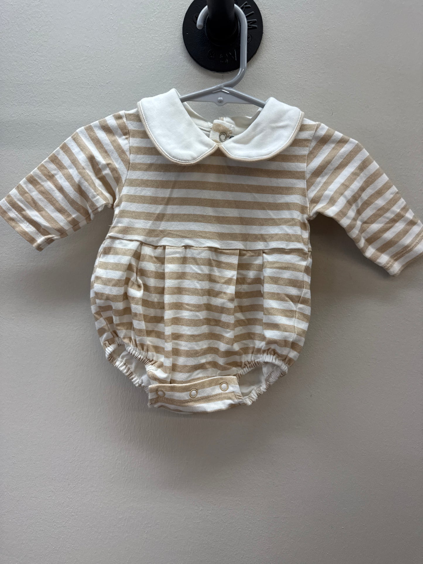BL 0002 Three Sisters Tan Stripe Bubble - Newborn