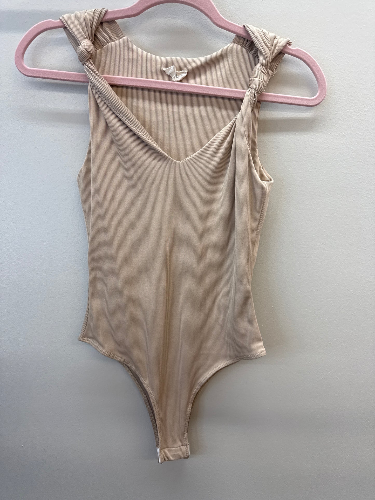 PK*0009 Peach Love Ribbed Bodysuit - small