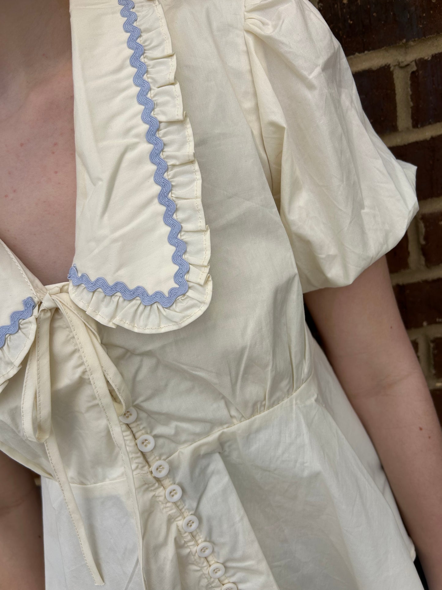 Cream Doll Collar Top