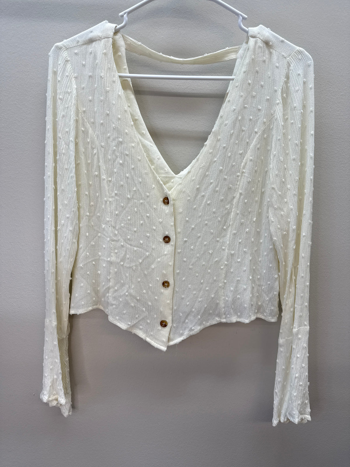 PUR*0017 Cream Polkadot Top - Small