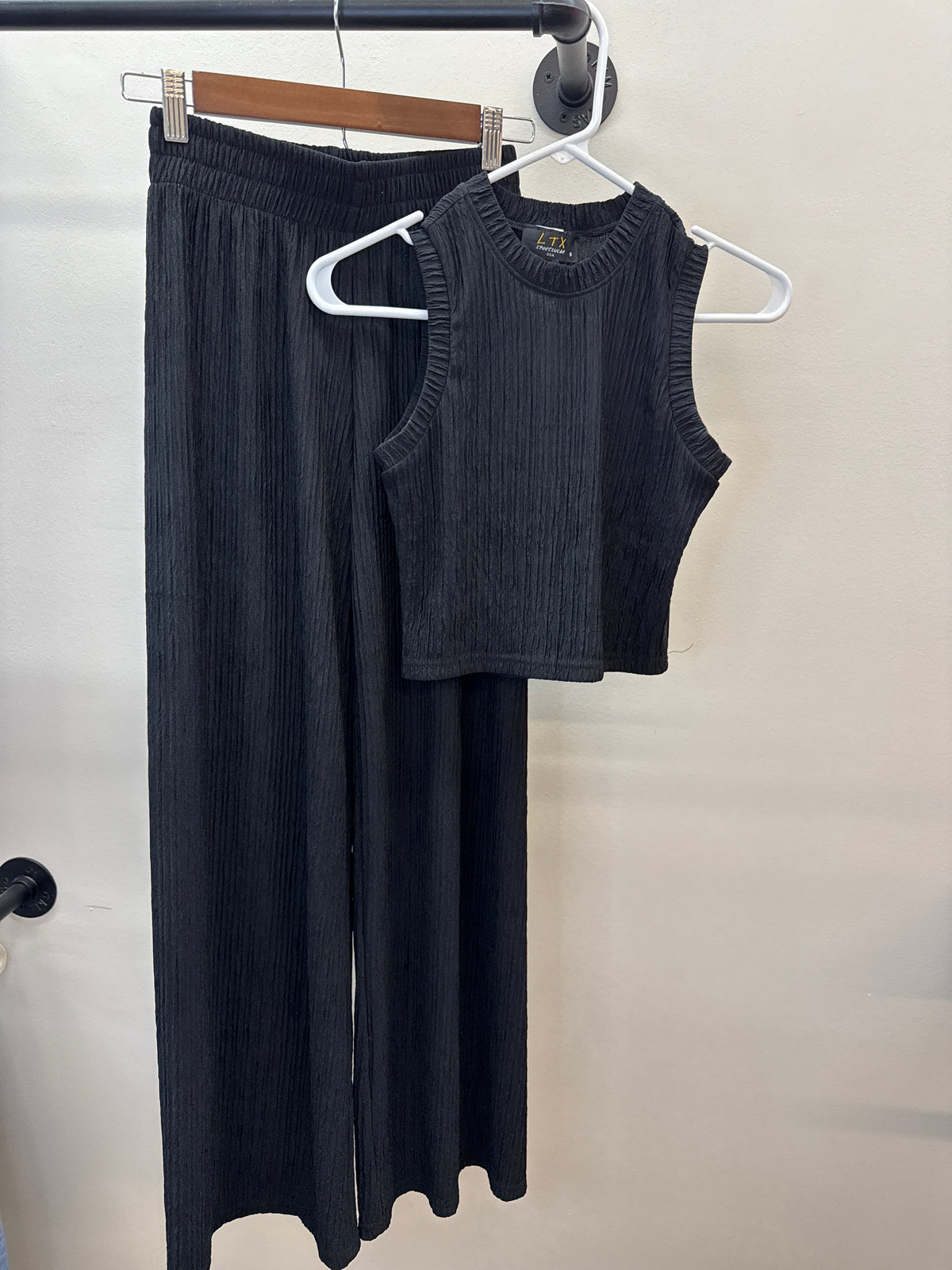 PK 0006 Black Pant & Tank SET - Small