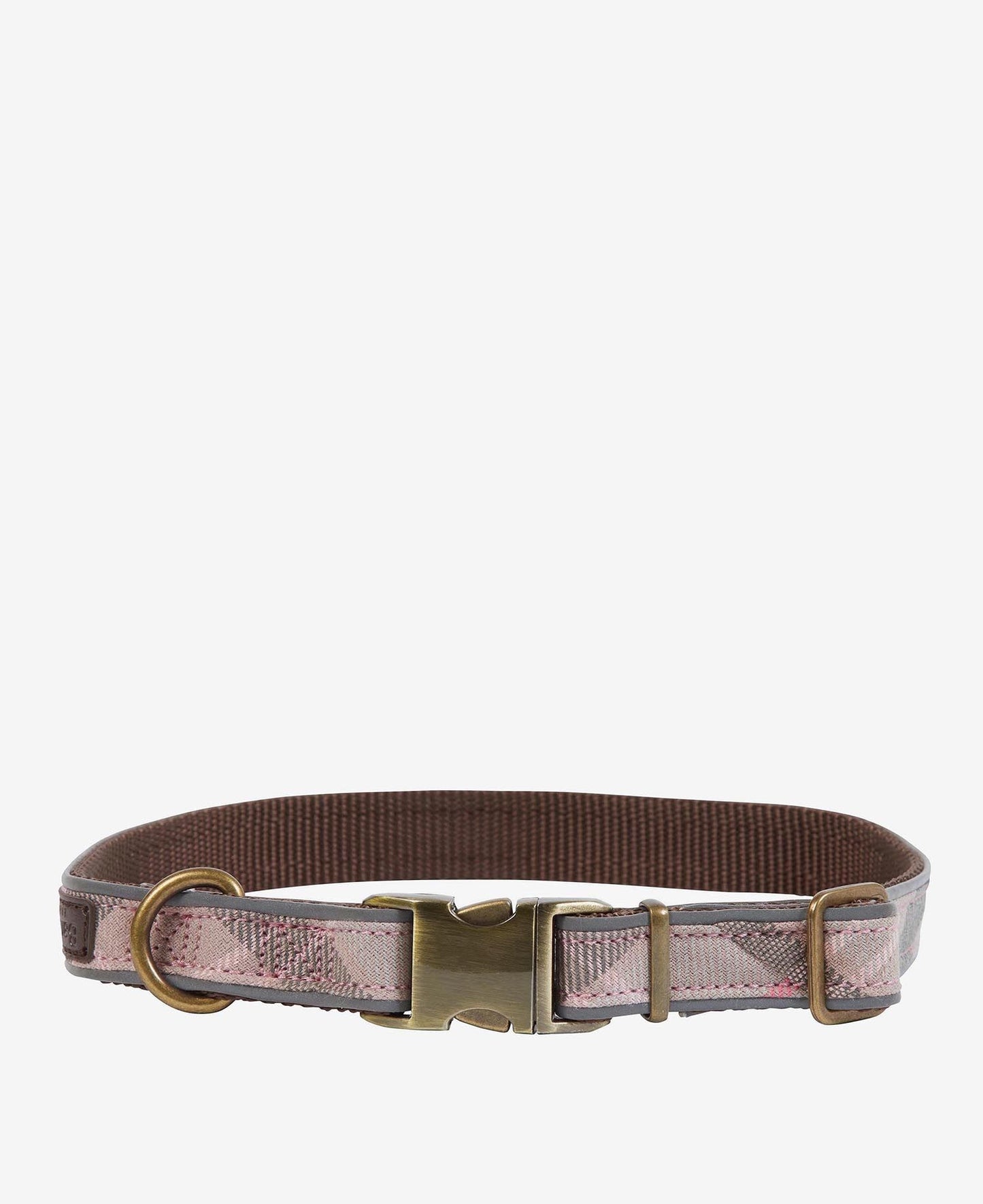 Barbour Reflective Taupe/Pink Tartan Dog Collar