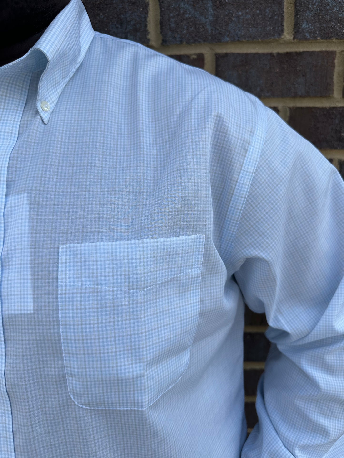 Blue MultiCheck LS Button Down