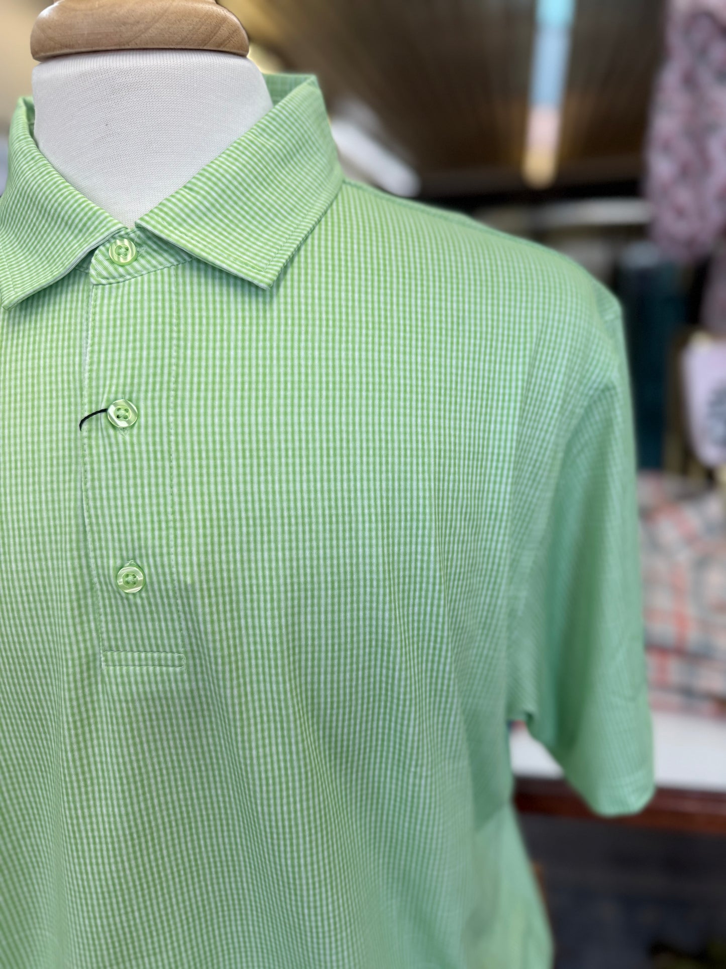 Lime Gingham Polo
