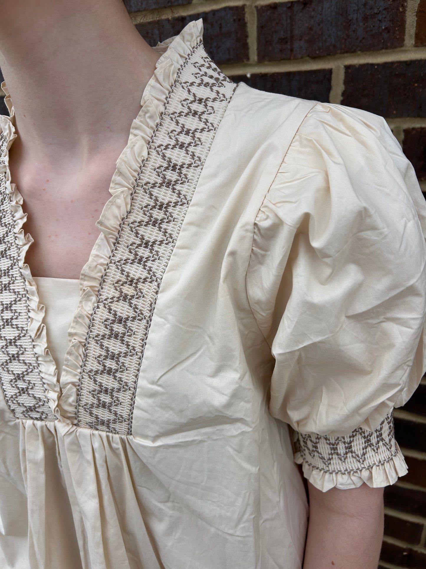 Ecru Smock Dress