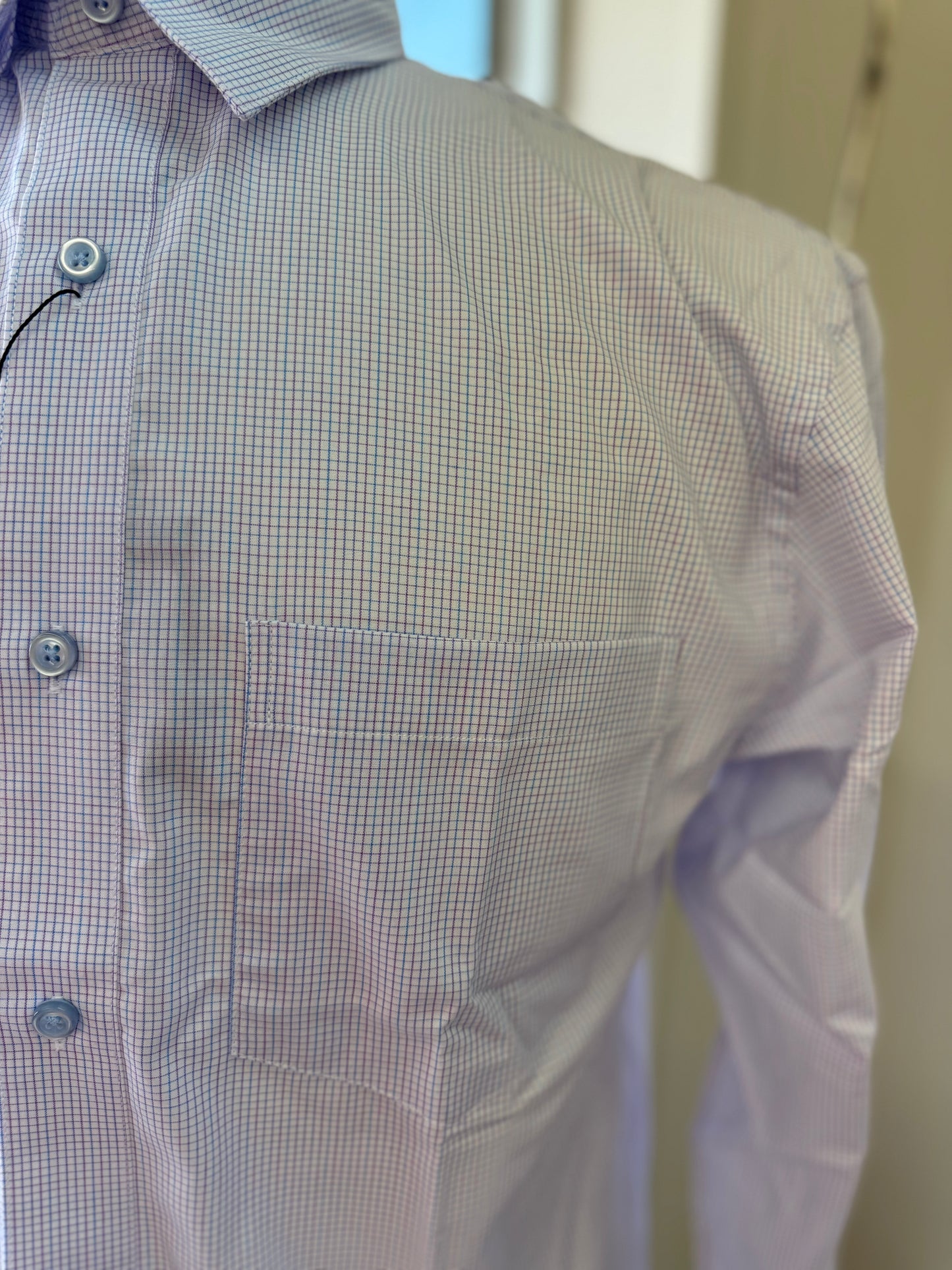 Purple/Blue MicrocheCK LS Button Down