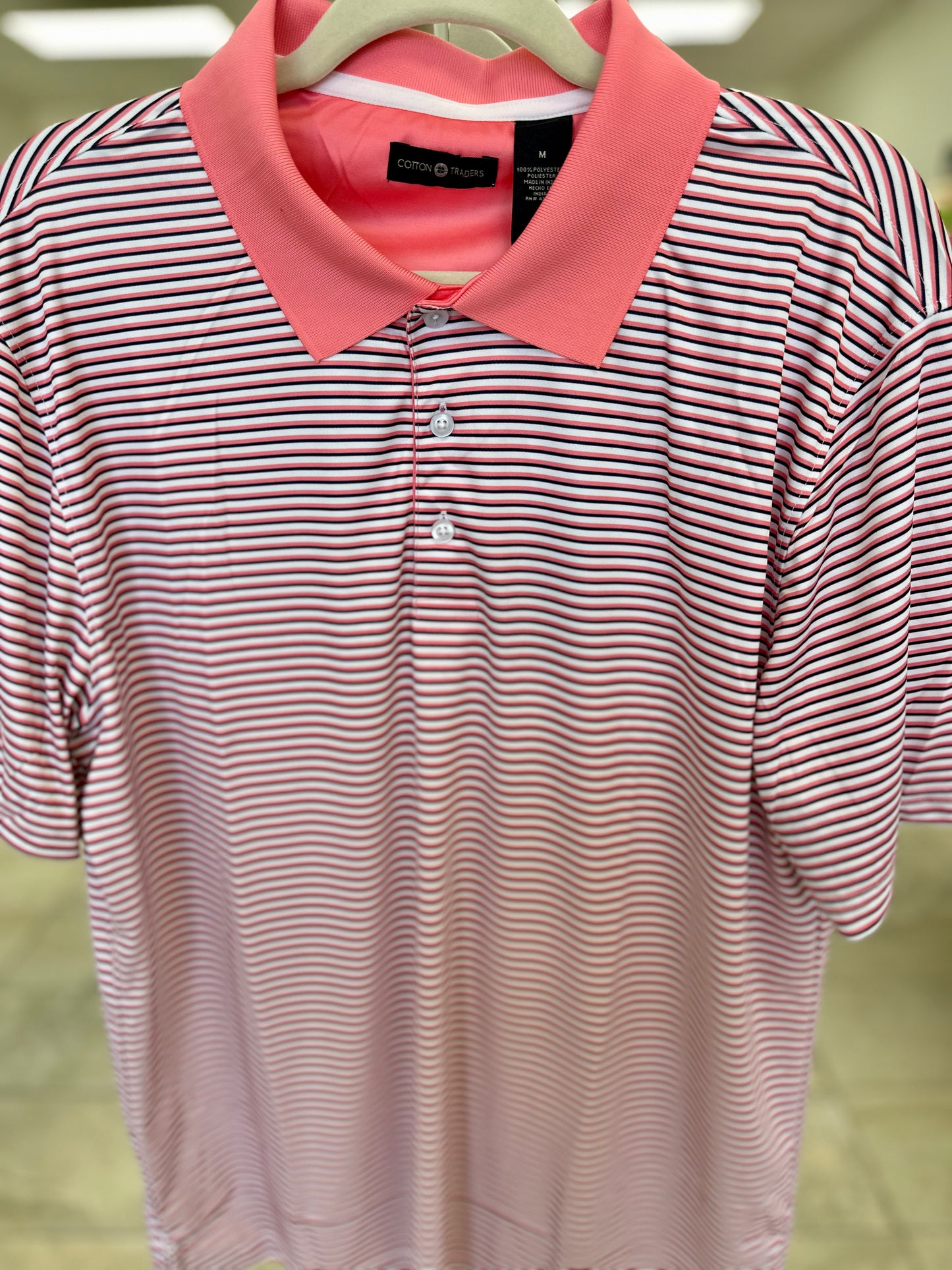 Rose Stripe Performance Polo