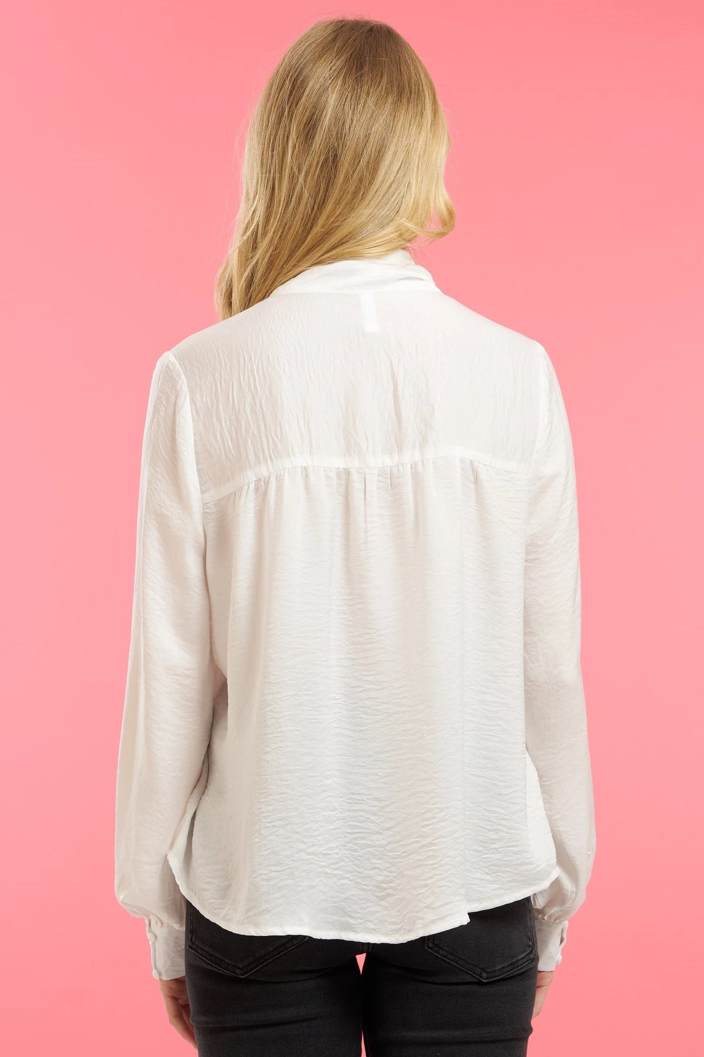Off-White Top with Neck Tie