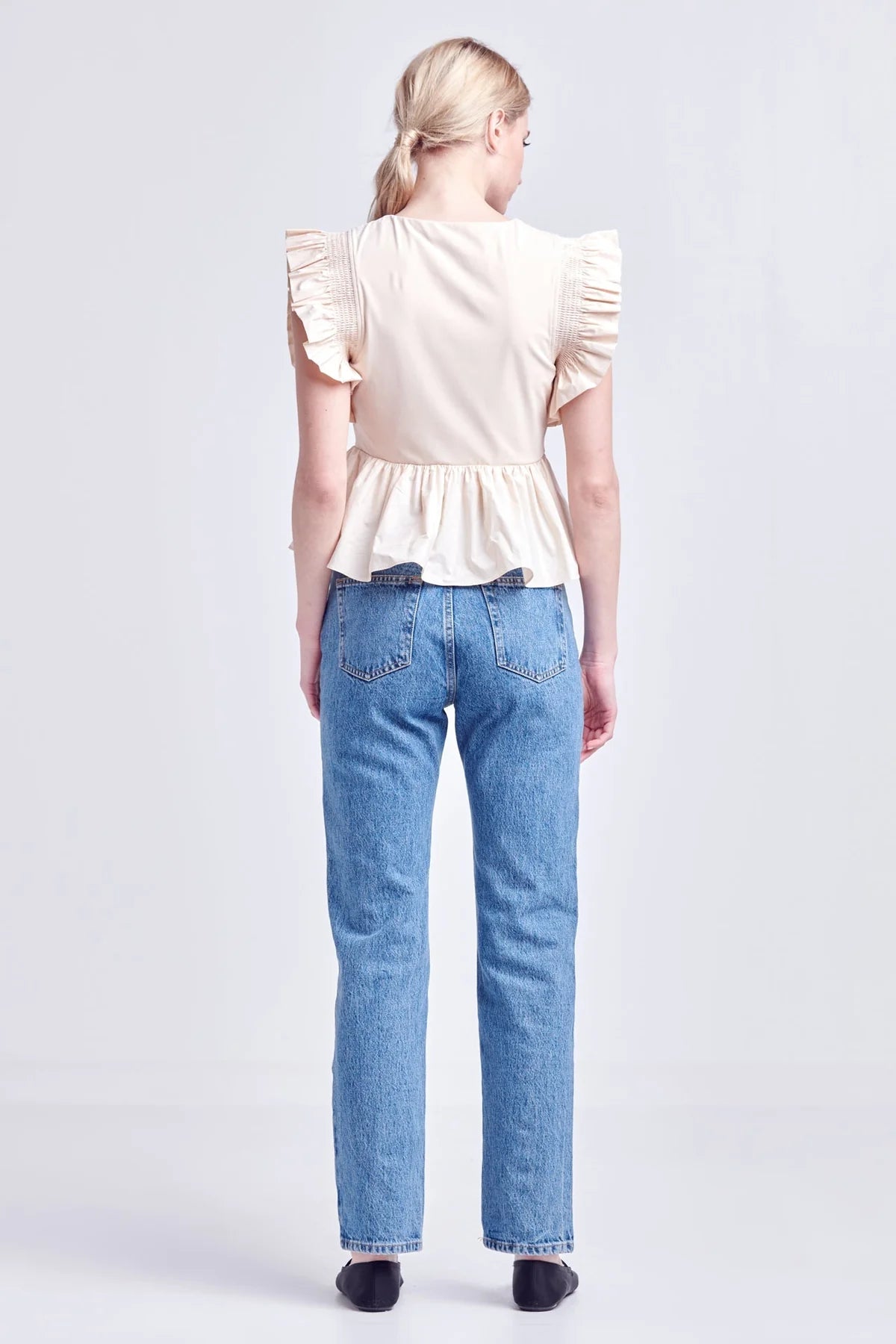 Square Neckline Ruffled Top