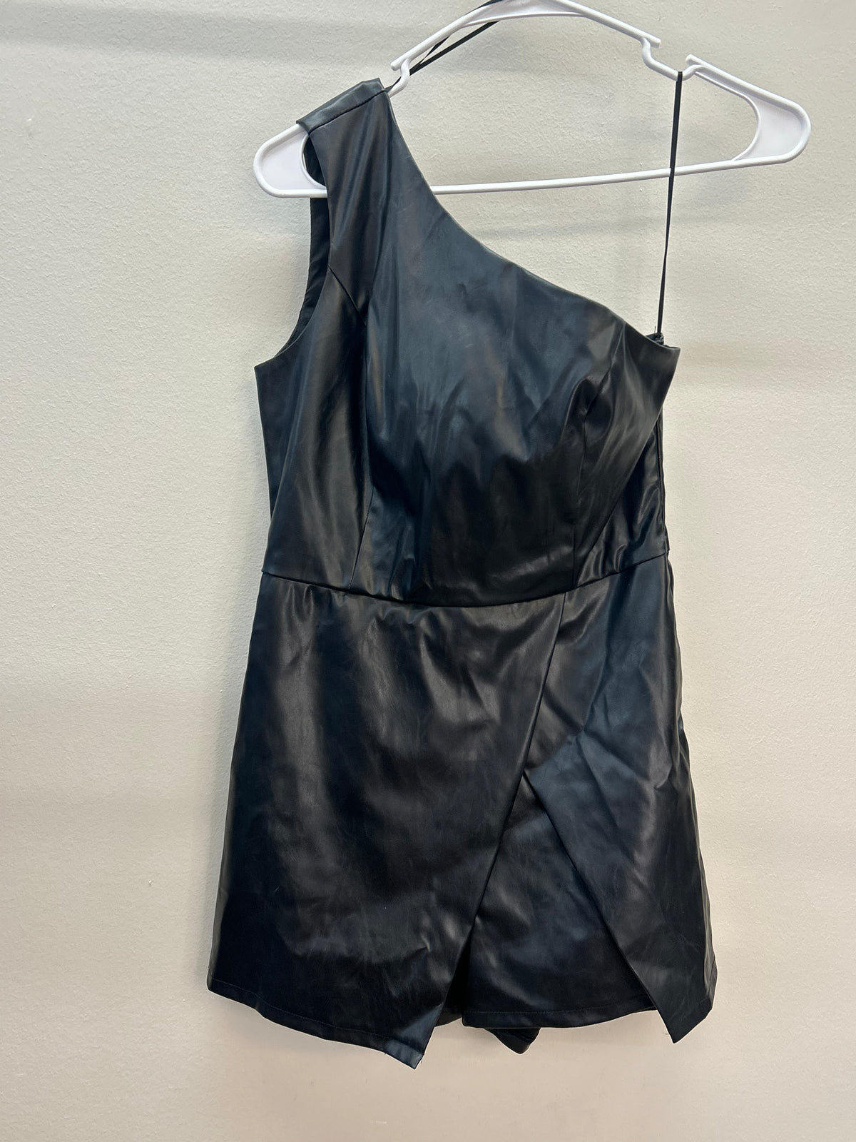 GR*0017 Black Leather Romper - Small