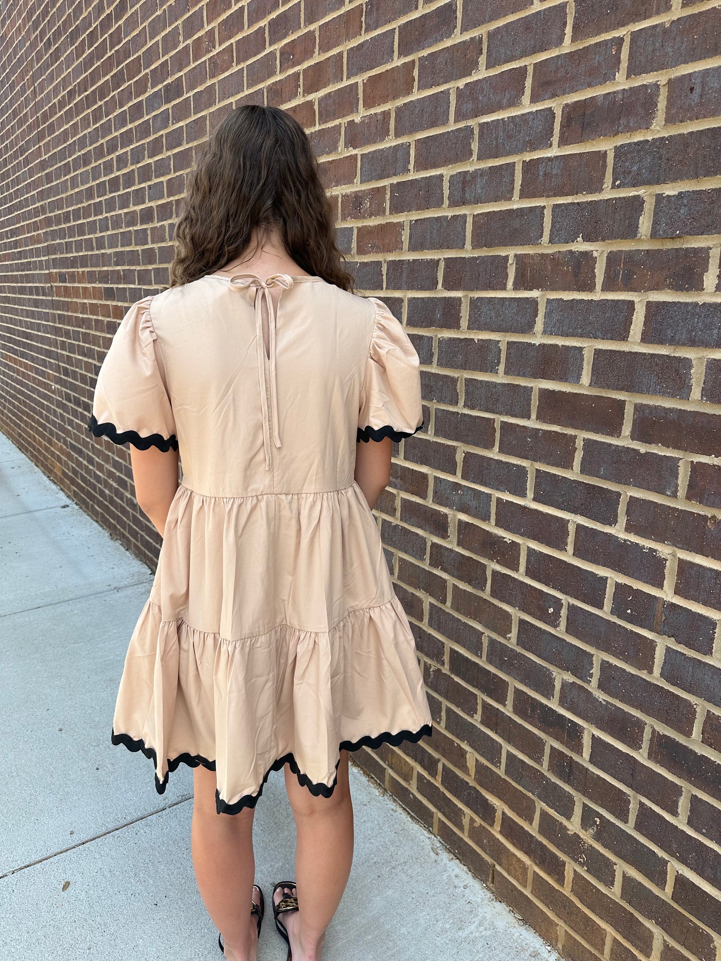 Cream Tiered MIni Dress