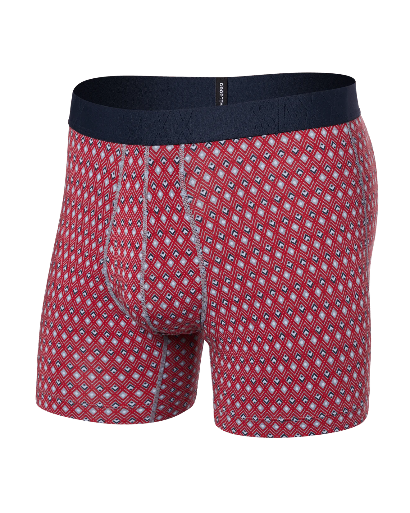 DropTemp Cooling Cotton Boxer Brief - Vintage Geo Red