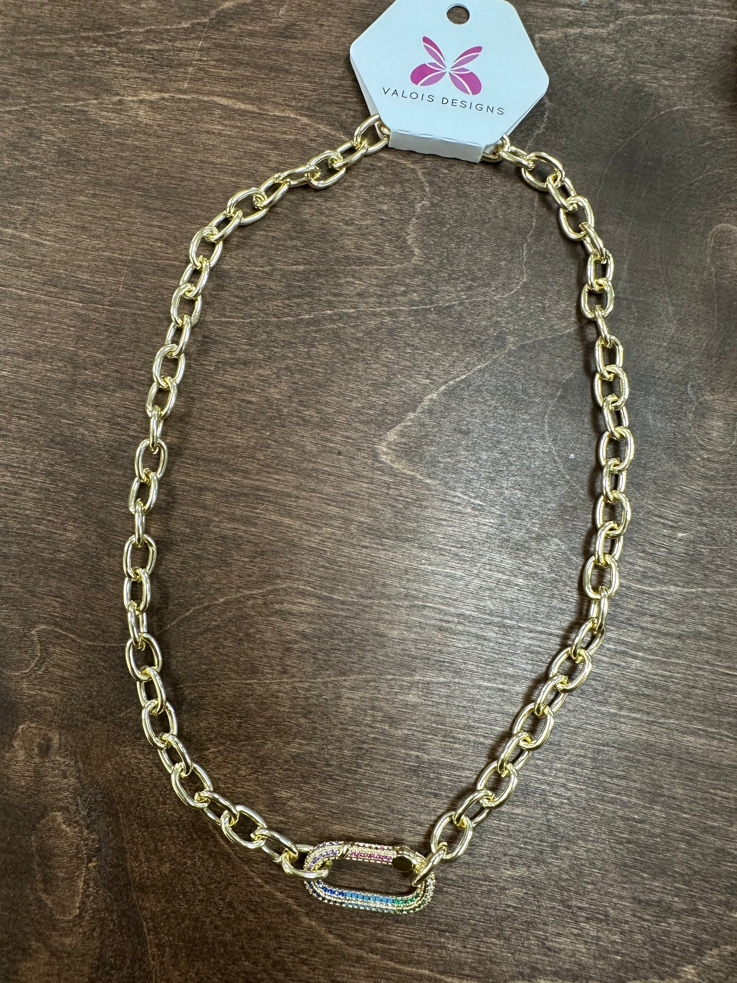 Chunky Chain Oval Clip Necklace