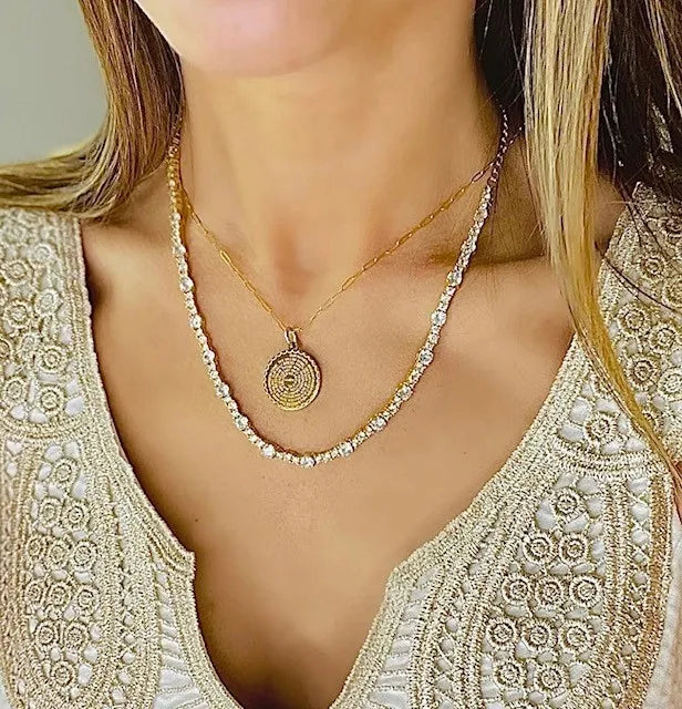 Lord's Prayer Medallion Chain Necklace