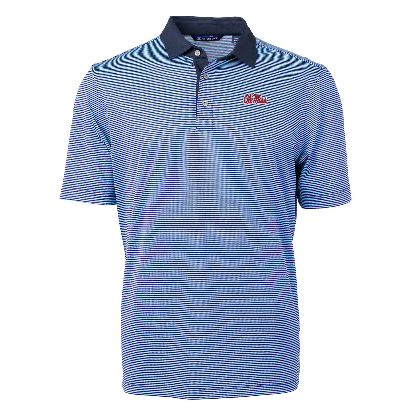 Ole Miss Blue Micro Stripe Polo