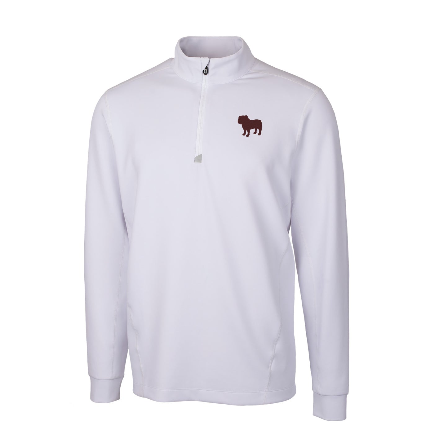 Bulldog Silhouette White Quarter Zip