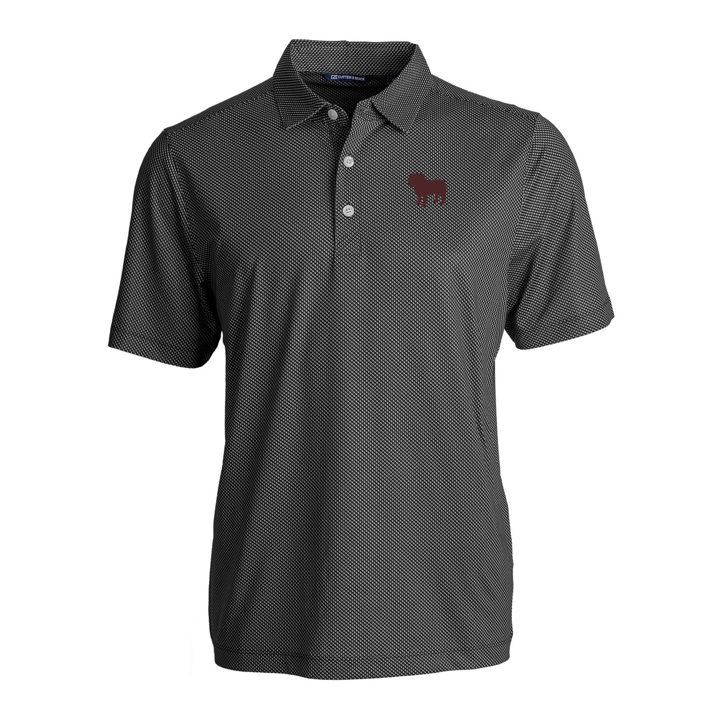 Bulldog Silhouette Black Symmetry Print Polo