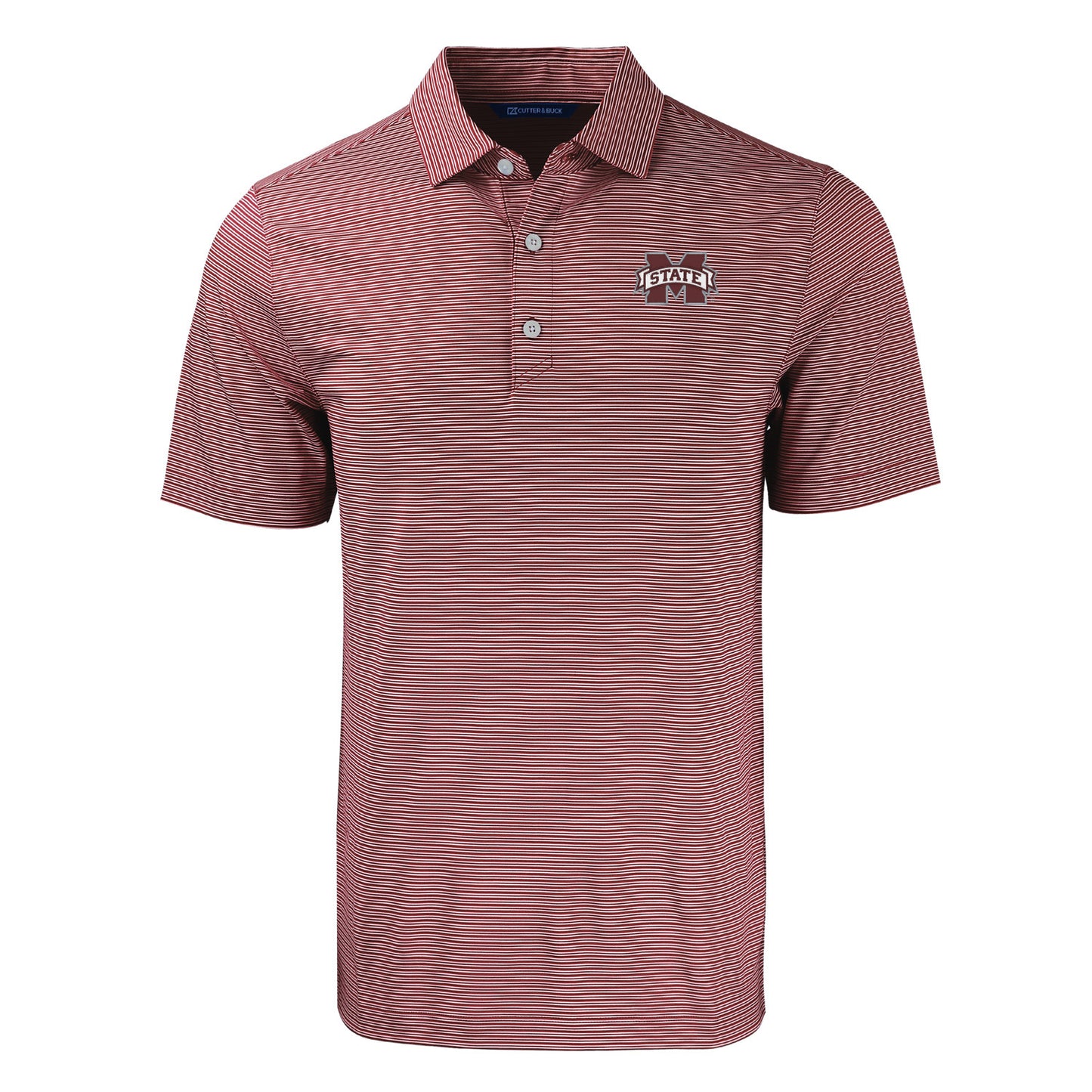 M State Double Stripe Maroon Polo