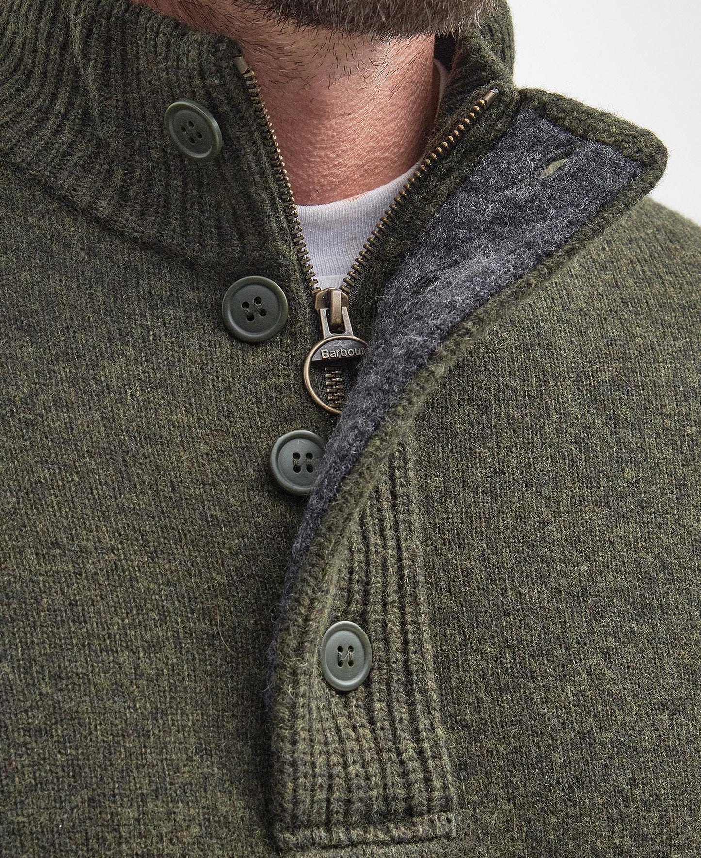 Barbour Essential Patch Half Zip Knitted Jumper