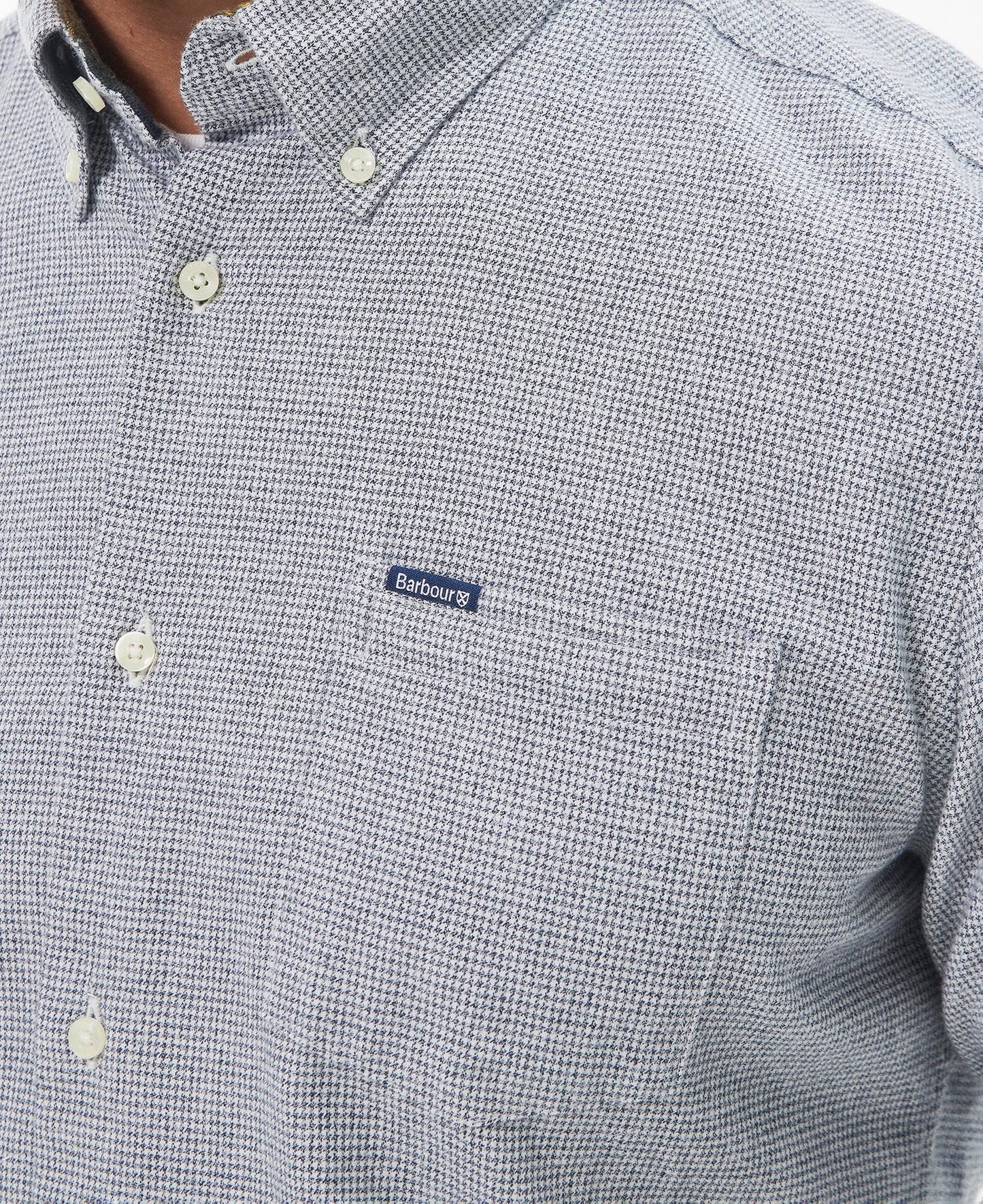 Turner Tailored Houndstooth Navy Button-up