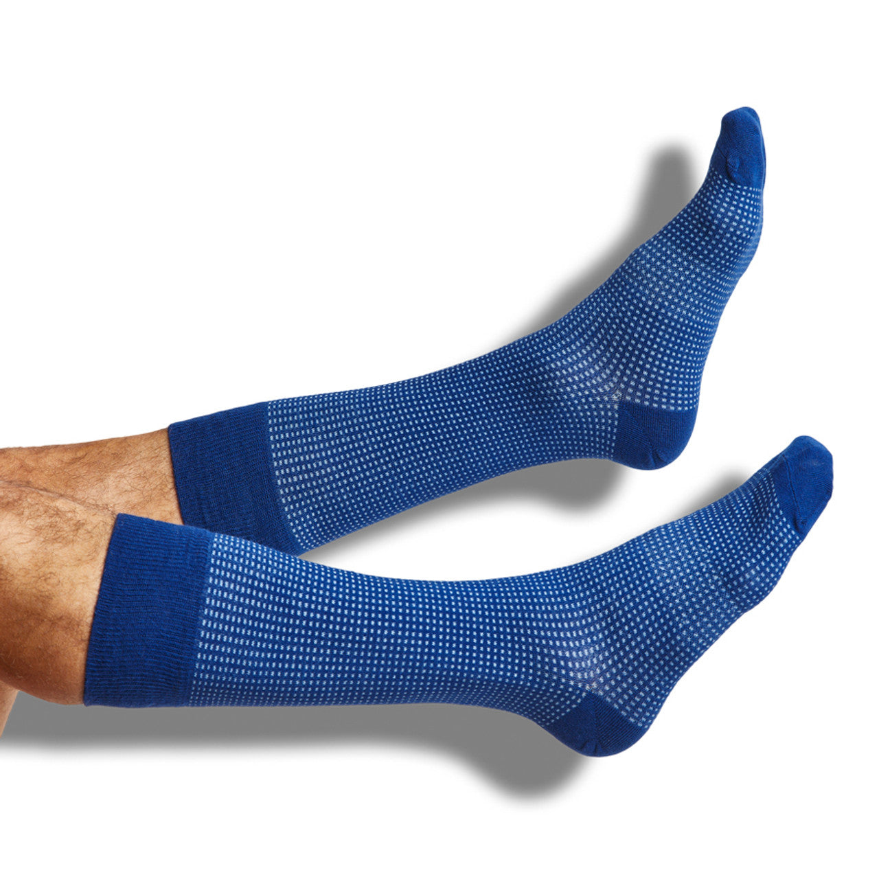 Powder/Navy Birdseye Dress Sock