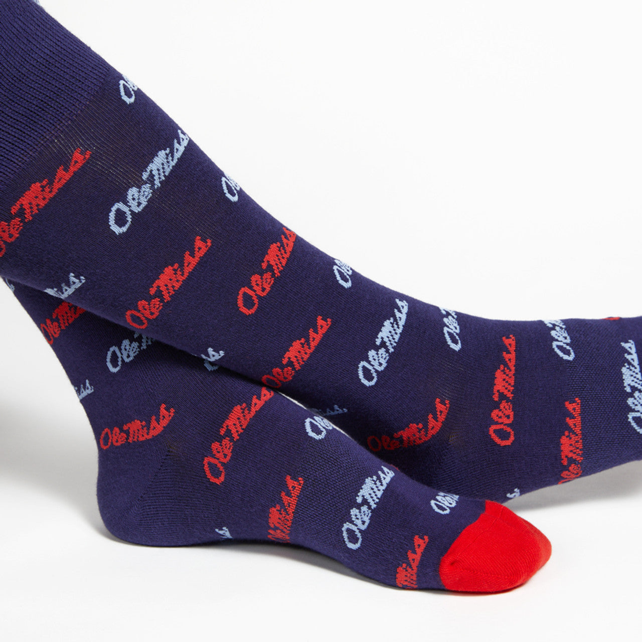 Navy Ole Miss Script Dress Sock