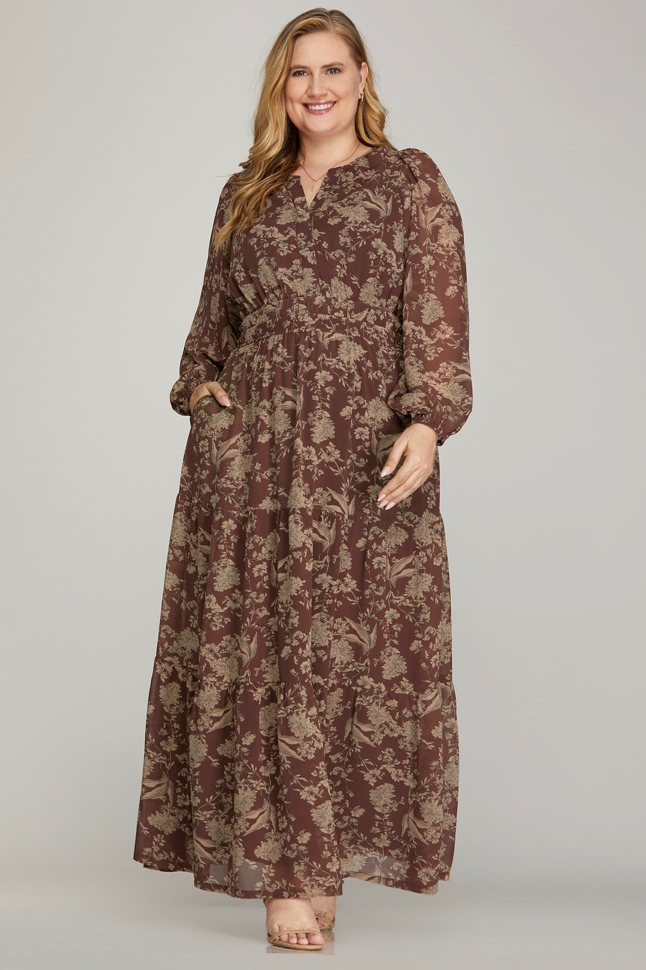 Curvy Fall Brown Maxi
