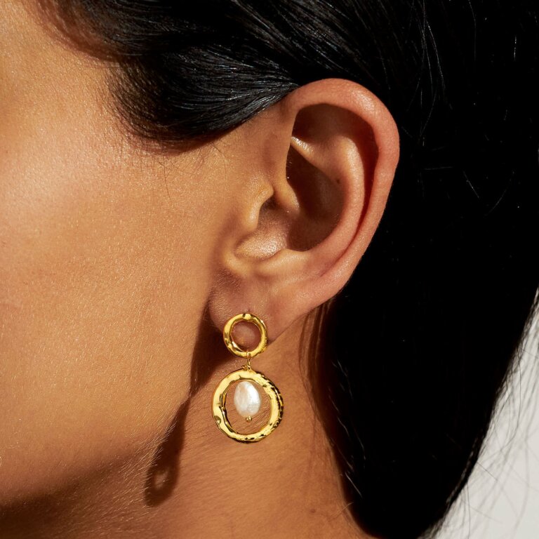 Solaria Baroque Pearl Double Hoop Earrings