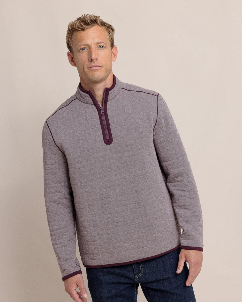 Fairwood Reversible Quarter Zip - Merlot